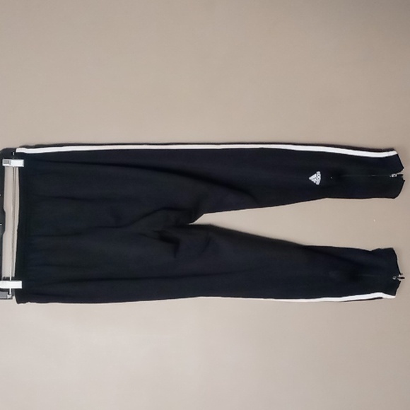 Adidas Black Athletic Pants w Back Leg Zippers Size L - Picture 2 of 5